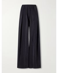La Ligne - Pleated Crinkle Satin Wide-Leg Pants - Lyst