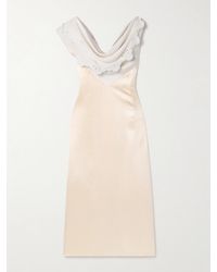 Altuzarra - Robe Midi En Satin De Soie À Finitions En Broderie Anglaise Et À Drapé Fragolina - Lyst