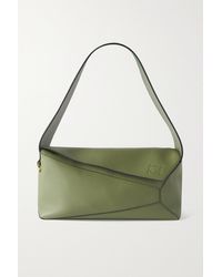 Loewe Puzzle Hobo Leather Shoulder Bag - Green