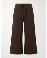 Nili Lotan - Kiki Cropped Cotton-Jersey Track Pants - Lyst