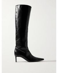 KHAITE - Ona Crinkled-Leather Knee Boots - Lyst
