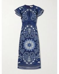 Sea - Emelina Paisley-Printed Ramie Midi Dress - Lyst
