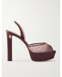 Jennifer Chamandi - Antonio 130 Crystal-Embellished Mesh Sandals - Lyst