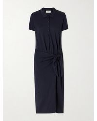 Lisa Yang - Anthea Tie-Detailed Cotton And Cashmere-Blend Midi Dress - Lyst