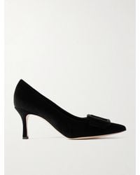 Manolo Blahnik - Maysale 70 Buckled Velvet Pumps - Lyst