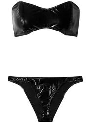 Lisa Marie Fernandez Natalie Bandeau-bikini Aus Stretch-pvc - Schwarz