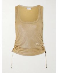Burberry - Ruched Ribbed Jersey Tank Top - Lyst