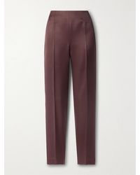 Gabriela Hearst - Masto Organic Wool And Silk-Blend Satin Tapered Pants - Lyst