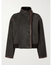 Loro Piana - Jekel Leather-Trimmed Shearling-Lined Suede Jacket - Lyst