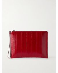 Proenza Schouler - Leather Intarsia Leather-Trimmed Suede Pouch - Lyst