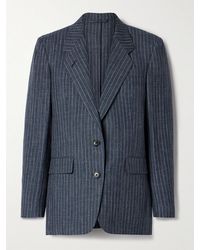 Loro Piana - Pinstriped Linen, Wool And Silk-Blend Blazer - Lyst