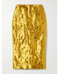 Gabriela Hearst - Manuela Metallic Crinkled-Twill Midi Skirt - Lyst