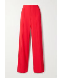 Alice + Olivia Dylan Crepe Straight-leg Trousers - Red