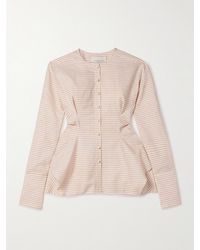 LIBEROWE - Lavinia Checked Wool And Cotton-Blend Top - Lyst