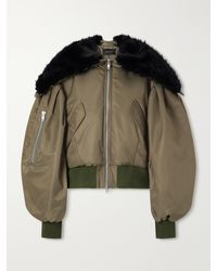 Simone Rocha - Hooded Cropped Plush-Trimmed Shell Bomber Jacket - Lyst