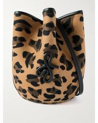 Ruslan Baginskiy - The Hatbag Convertible Leather-Trimmed Leopard-Print Wool-Felt Shoulder Bag - Lyst