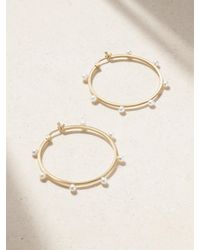 Mateo - Large Dot 14-Karat Pearl Hoop Earrings - Lyst