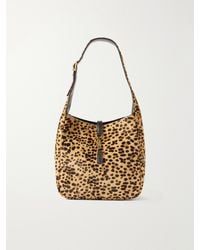 Saint Laurent - Le 5 À 7 Supple Small Leather-Trimmed Leopard-Print Pony Hair Shoulder Bag - Lyst