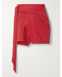 Isabel Marant - Berenice Asymmetric Draped Cotton-Jersey Mini Wrap Skirt - Lyst