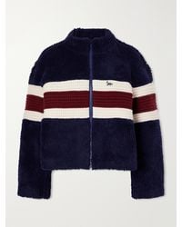 Sea - Georgie Striped Wool-Trimmed Fleece Jacket - Lyst