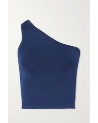 Calle Del Mar + Net Sustain Cropped One-shoulder Stretch-knit Top - Blue