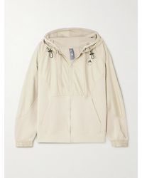 adidas By Stella McCartney - Shell-Paneled Organic Cotton-Blend Jersey Hoodie - Lyst