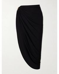 Sportmax - Embellished Draped Jersey Midi Skirt - Lyst