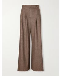 Twp - Avery Stretch Wool And Cashmere-Blend Herringbone Wide-Leg Pants - Lyst