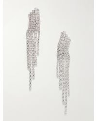 Jennifer Behr - Zayla Fringed Crystal-Embellished Rhodium-Plated-Tone Metal Earrings - Lyst