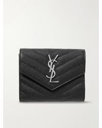 Saint Laurent - Monogramme Quilted Textured-Leather Wallet - Lyst