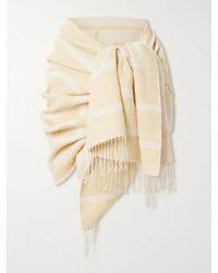 TOTEME - Embroidered Frayed Linen-Blend Scarf - Lyst