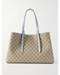 Gucci - Gg Emblem Leather-Trimmed Printed Coated-Canvas Tote - Lyst