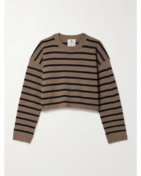 Denimist - Cropped Striped Cotton-Blend Sweater - Lyst