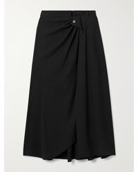 Balenciaga - Draped Wrap-Effect Crepe Midi Skirt - Lyst