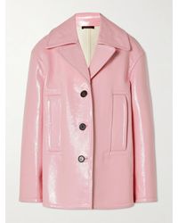 Gucci - Oversized Crinkled Patent-Leather Coat - Lyst