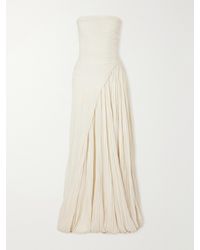 Marmar Halim - Pleated Crepe De Chine Gown - Lyst