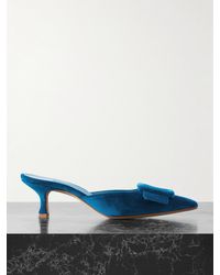 Manolo Blahnik - Maysale 50 Mules Aus Samt Mit Schnalle - Lyst