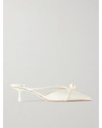 Jimmy Choo - Sana 50 Embellished Satin Mules - Lyst