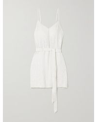 retroféte - Claire Belted Sequined Chiffon Mini Dress - Lyst