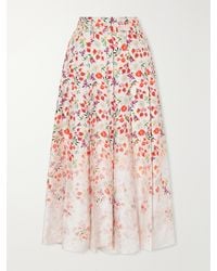 Gabriela Hearst - Dugald Floral-Print Belted Pleated Silk Maxi Skirt - Lyst