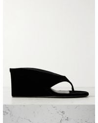 Alaïa - Wedge-Sandalen Aus Samt - Lyst