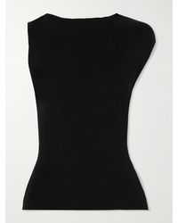 St. Agni - Asymmetric Ribbed-Knit Top - Lyst