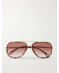 Chloé - Tubolar Aviator-Style Acetate Sunglasses - Lyst