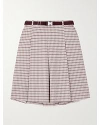 Tory Sport - Midirock Aus Kariertem Twill Mit Falten Und Gürtel - Lyst