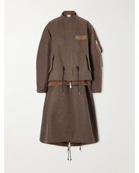 Sacai - Shell-Trimmed Wool-Flannel Coat - Lyst