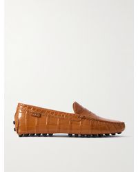 Tod's - Gommino Loafers Aus Leder Mit Krokodileffekt - Lyst