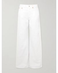 RE/DONE - Palazzo Frayed Mid-Rise Wide-Leg Jeans - Lyst