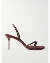 Paris Texas - Lidia 70 Crystal-Embellished Crepe Slingback Sandals - Lyst