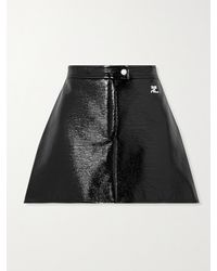 Courreges - Reedition Appliquéd Coated Cotton-Blend Mini Skirt - Lyst