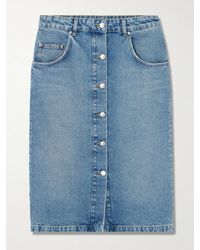 Stella McCartney - Midirock Aus Bio-Denim Mit Verzierungen - Lyst